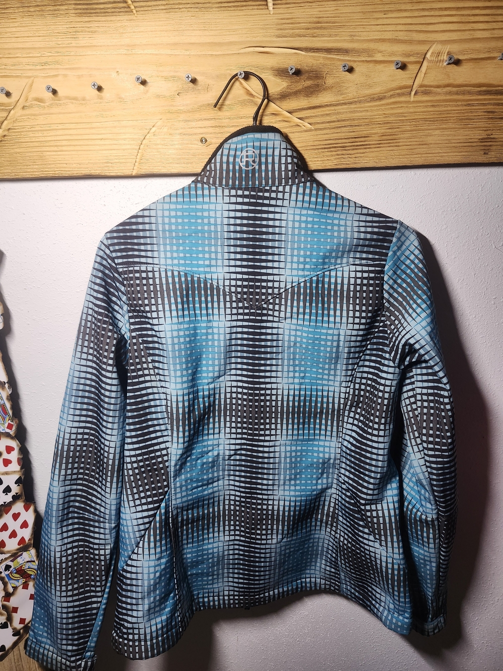 Womems Blue Patterned Softshell Jacket - Picture 2 of 3